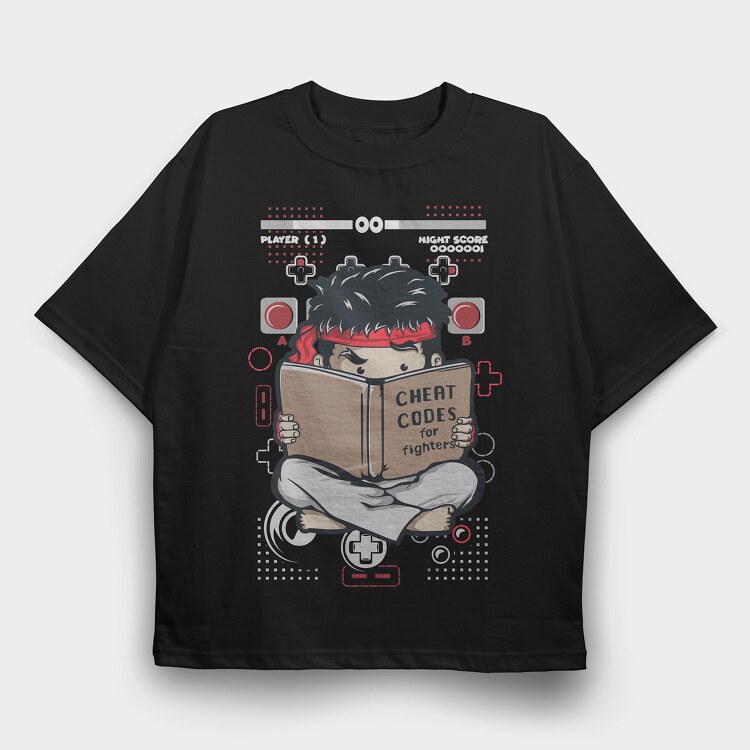 Cheat Codes For Fighters, Tricou Oversize Barbati (Unisex)
