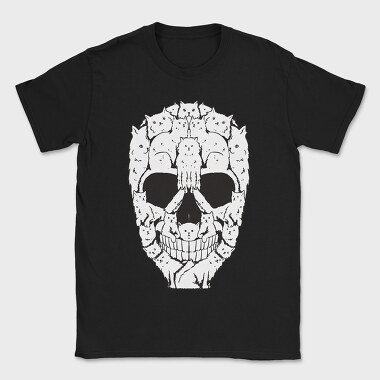 Skull Made Of Cat Animals, Tricou Barbati (Unisex)
