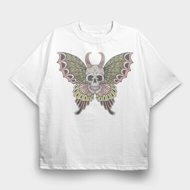 Skull Moth Wings, Tricou Oversize Barbati (Unisex)