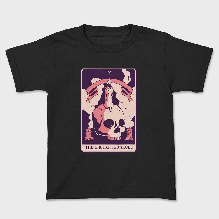 Skull Mystical Tarot Card The Enchanted Skull 10, Tricou Copii