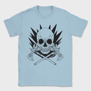 Skull With Axe Weapons Axes, Tricou Barbati (Unisex)