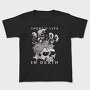 Skull With Cartoon Mushrooms Life In Death Tote, Tricou Copii