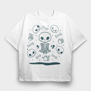 Skulls And Skeletons Cute Mug, Tricou Oversize Barbati (Unisex)