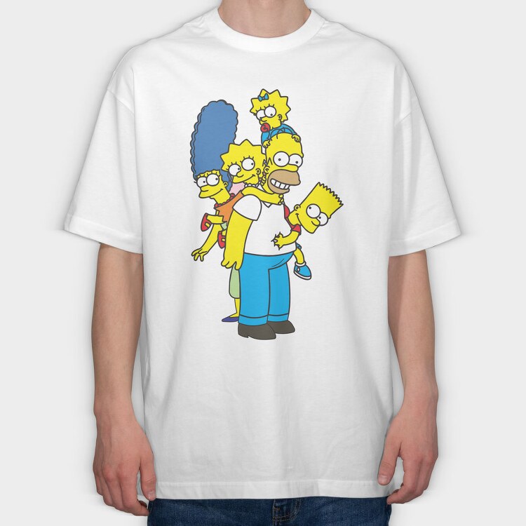 Cartoon Retro the Simpsons 1, Tricou Oversize Barbati (Unisex)