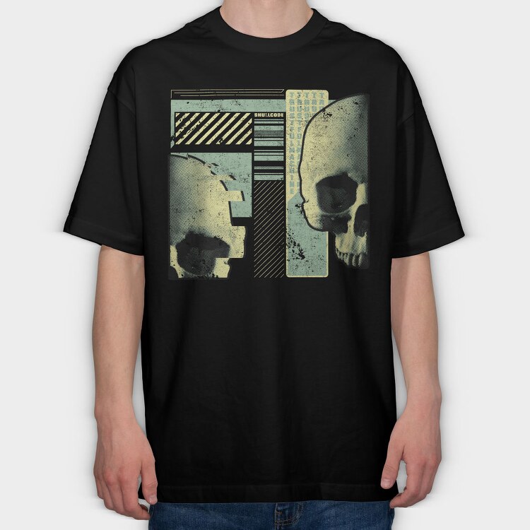Skull Code Tote, Tricou Oversize Barbati (Unisex)