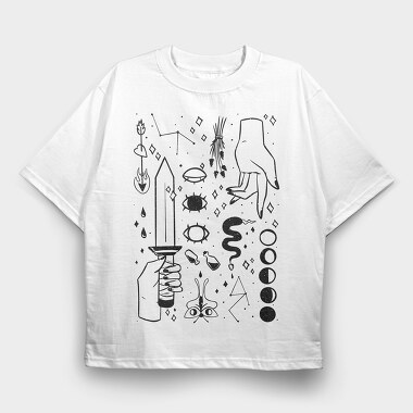 Dark Magic Elements, Tricou Oversize Barbati (Unisex)