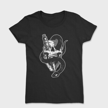 Skull With Snake Knife 01, Tricou Femei