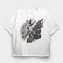 Dark Skeleton Fairy Fantasy Grunge, Tricou Oversize Barbati (Unisex)