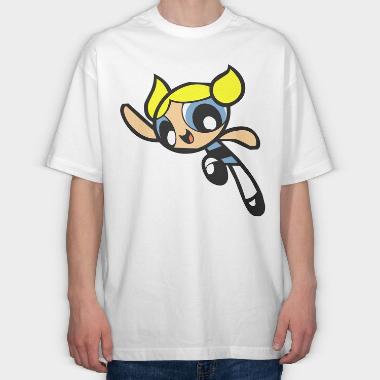 Cartoon Retro the Powerpuff Girls 4, Tricou Oversize Barbati (Unisex)