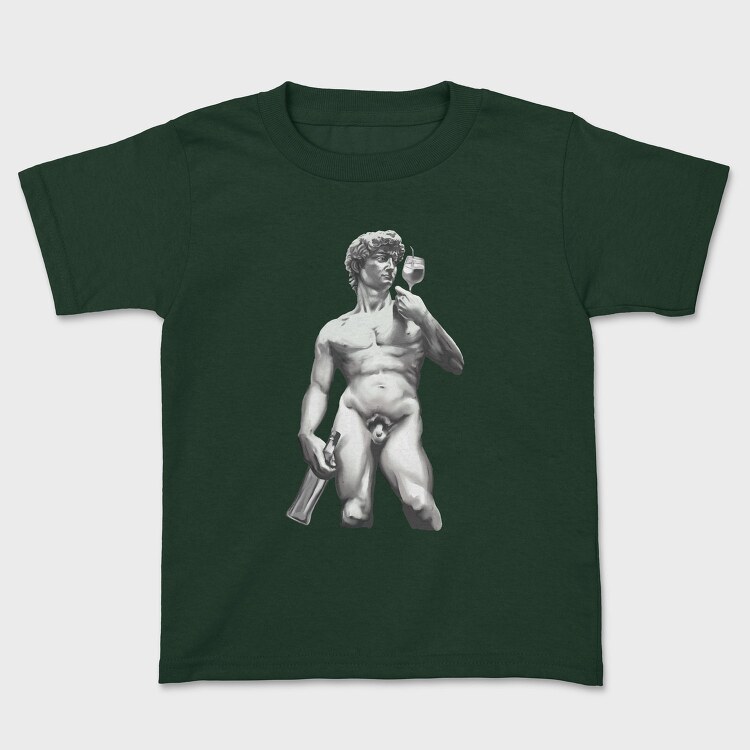 David Statue Wine Glass Realistic Michelangelo Cup Bottle, Tricou Copii