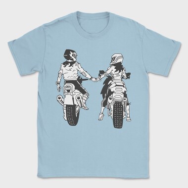 Motorcycle Couple Holding Hands Biker, Tricou Barbati (Unisex)