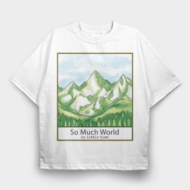 Mountain And Pine Trees Landscape Quote, Tricou Oversize Barbati (Unisex)