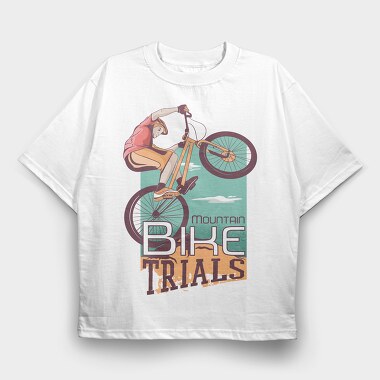 Mountain Biker Bike, Tricou Oversize Barbati (Unisex)