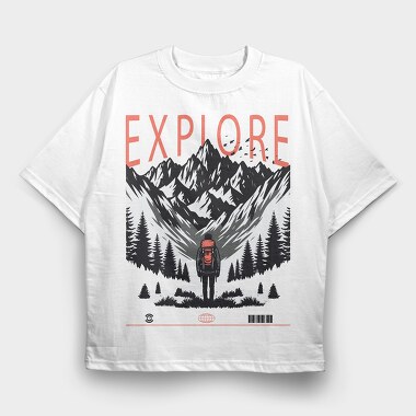 Mountain Explorer Explore, Tricou Oversize Barbati (Unisex)