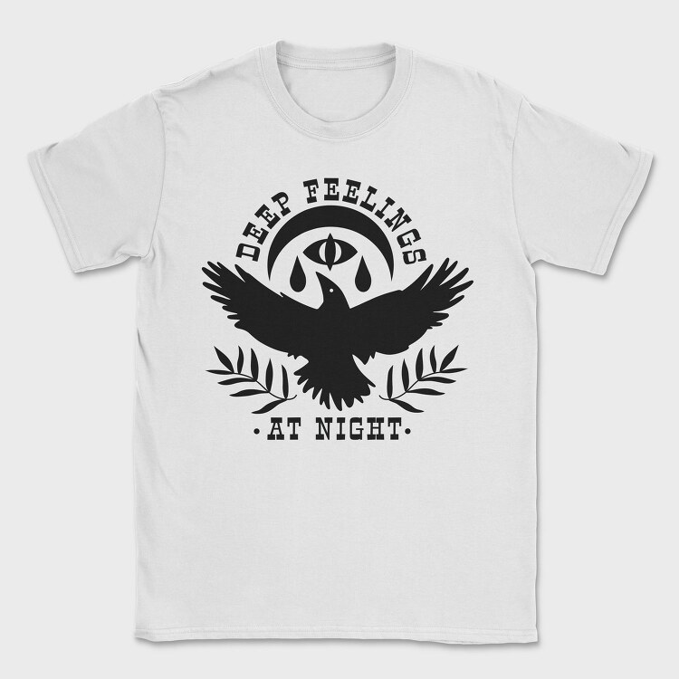 Deep Feelings At Night Crow, Tricou Barbati (Unisex)