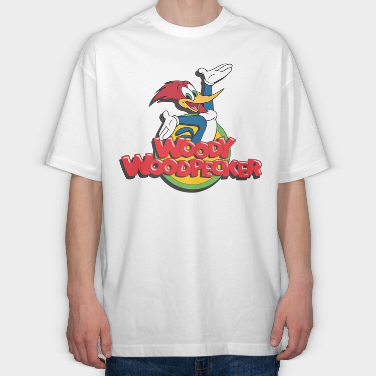 Cartoon Retro Woody Woodpecker 4, Tricou Oversize Barbati (Unisex)