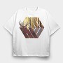 Deer Illustration Geometric Forest, Tricou Oversize Barbati (Unisex)