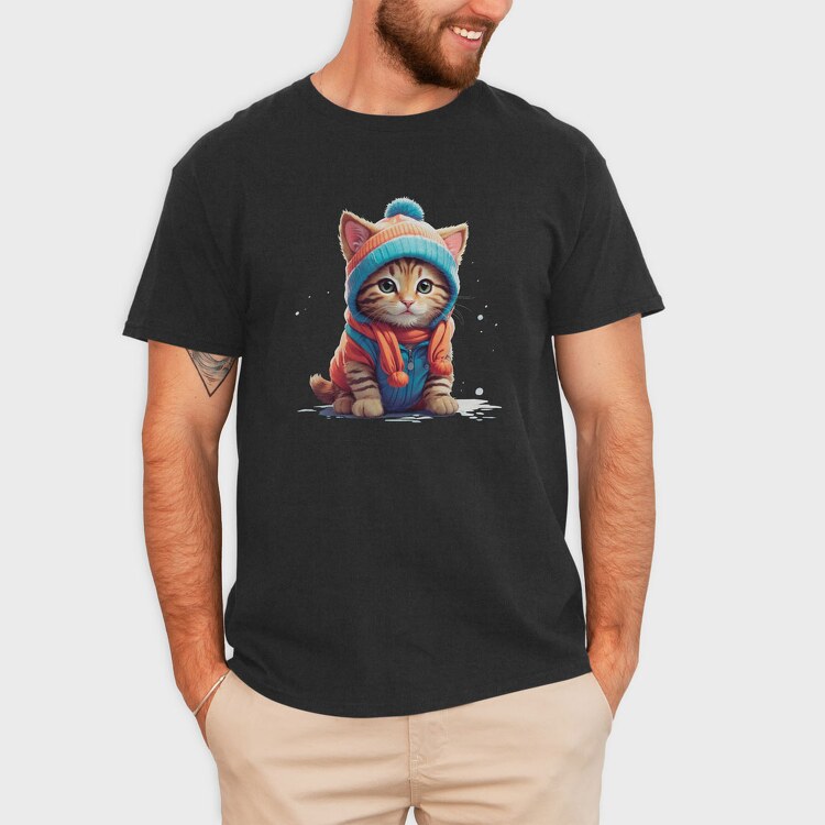 Cat Beanie Cap, Tricou Barbati (Unisex)