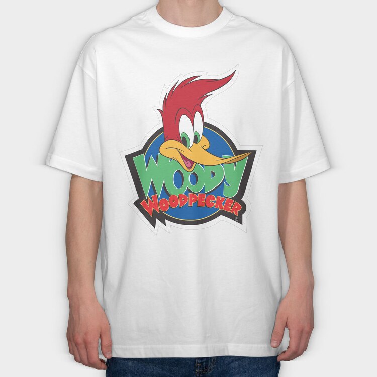 Cartoon Retro Woody Woodpecker 3, Tricou Oversize Barbati (Unisex)