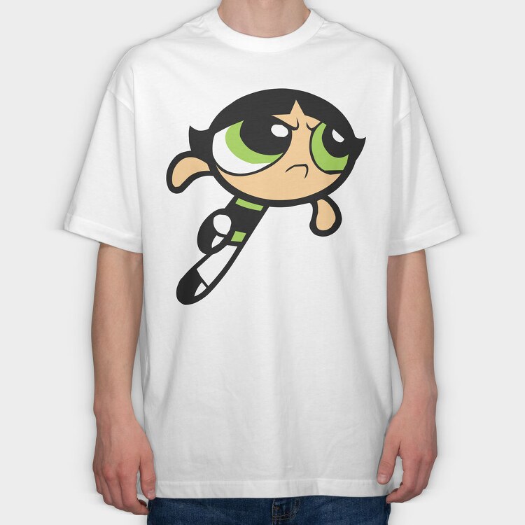 Cartoon Retro the Powerpuff Girls 2, Tricou Oversize Barbati (Unisex)