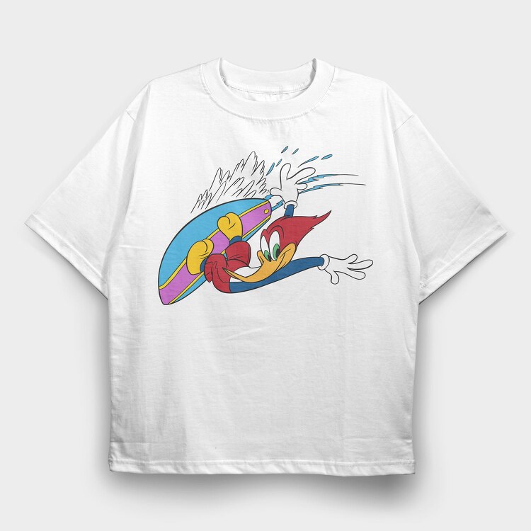 Cartoon Retro Woody Woodpecker 6, Tricou Oversize Barbati (Unisex)