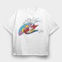 Cartoon Retro Woody Woodpecker 6, Tricou Oversize Barbati (Unisex)
