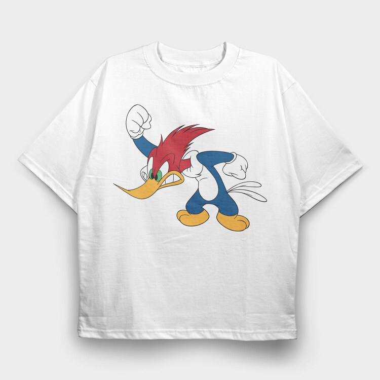 Cartoon Retro Woody Woodpecker 5, Tricou Oversize Barbati (Unisex)