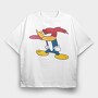 Cartoon Retro Woody Woodpecker 1, Tricou Oversize Barbati (Unisex)
