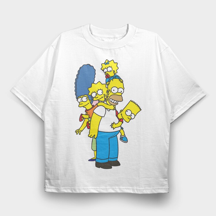 Cartoon Retro the Simpsons 1, Tricou Oversize Barbati (Unisex)