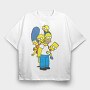 Cartoon Retro the Simpsons 1, Tricou Oversize Barbati (Unisex)