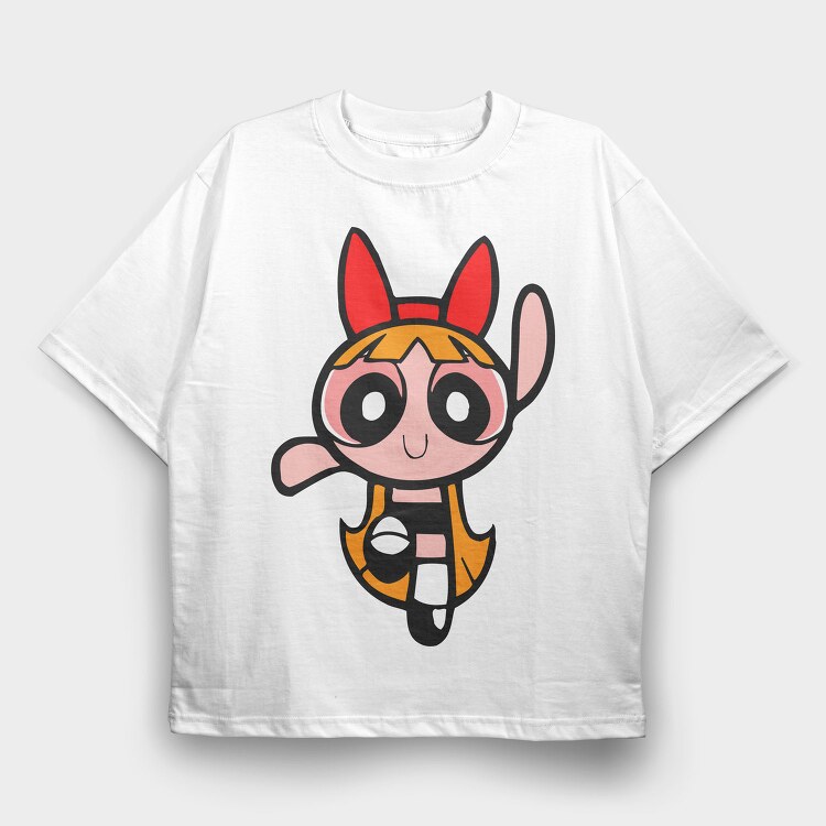 Cartoon Retro the Powerpuff Girls 5, Tricou Oversize Barbati (Unisex)