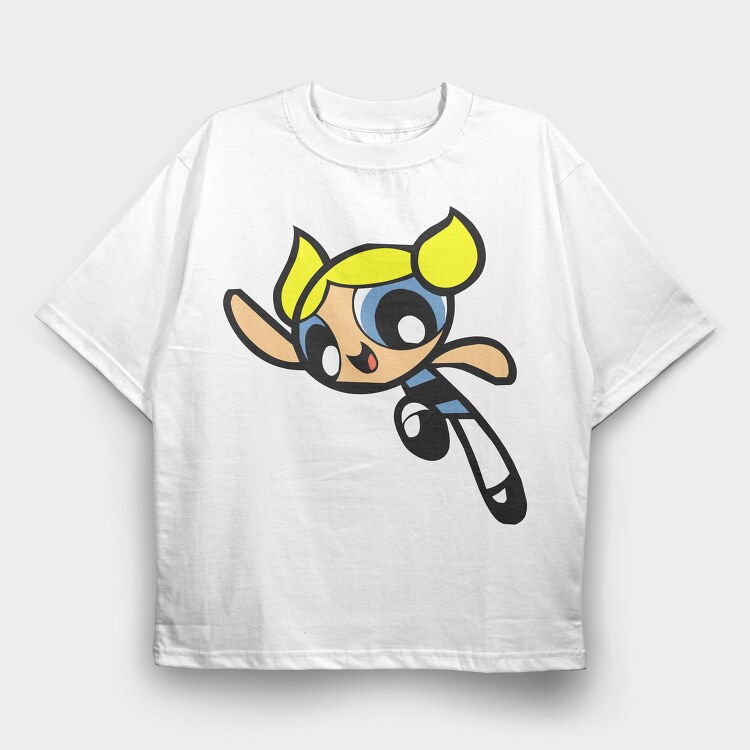 Cartoon Retro the Powerpuff Girls 4, Tricou Oversize Barbati (Unisex)