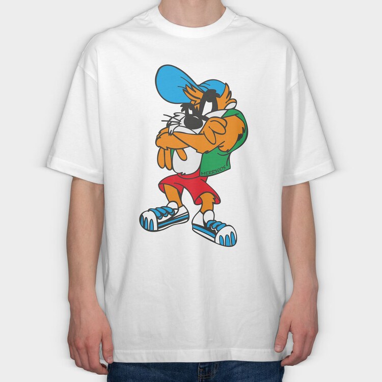 Cartoon Retro Tazmania 1, Tricou Oversize Barbati (Unisex)