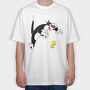 Cartoon Retro Silvestre 1, Tricou Oversize Barbati (Unisex)