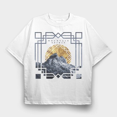 Mountain Landscape Art Deco Tote, Tricou Oversize Barbati (Unisex)