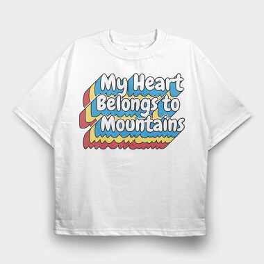 Mountain Lover Lettering, Tricou Oversize Barbati (Unisex)