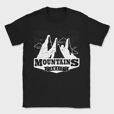 Mountains Await 05, Tricou Barbati (Unisex)