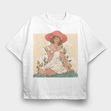 Mushroom Lady, Tricou Oversize Barbati (Unisex)