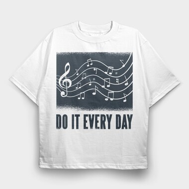 Music Text, Tricou Oversize Barbati (Unisex)