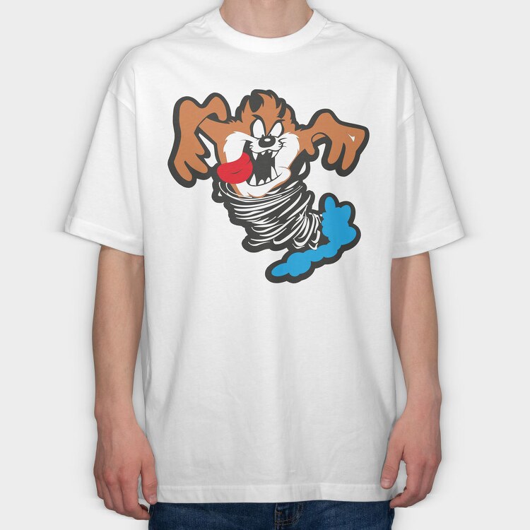 Cartoon Retro Tazmania 4, Tricou Oversize Barbati (Unisex)