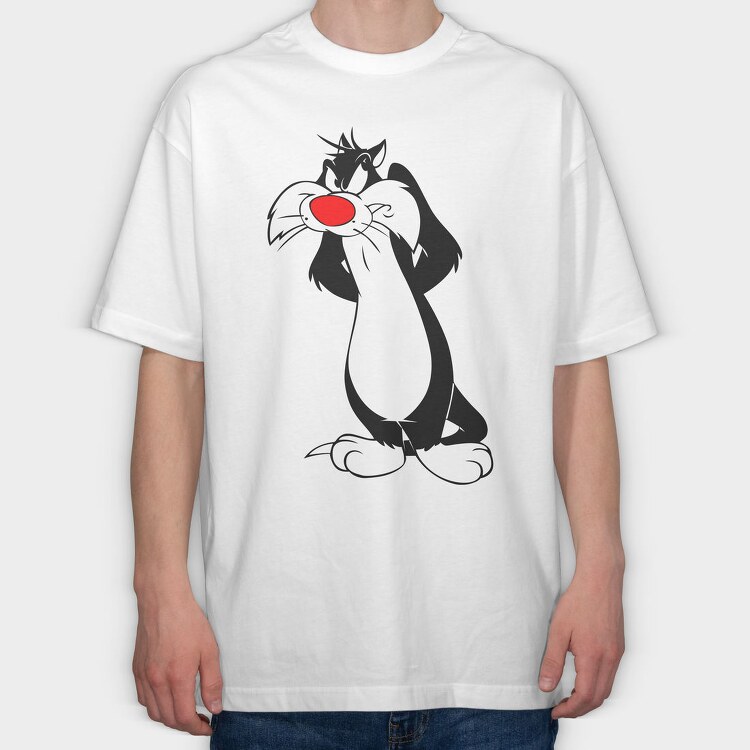 Cartoon Retro Silvestre 6, Tricou Oversize Barbati (Unisex)
