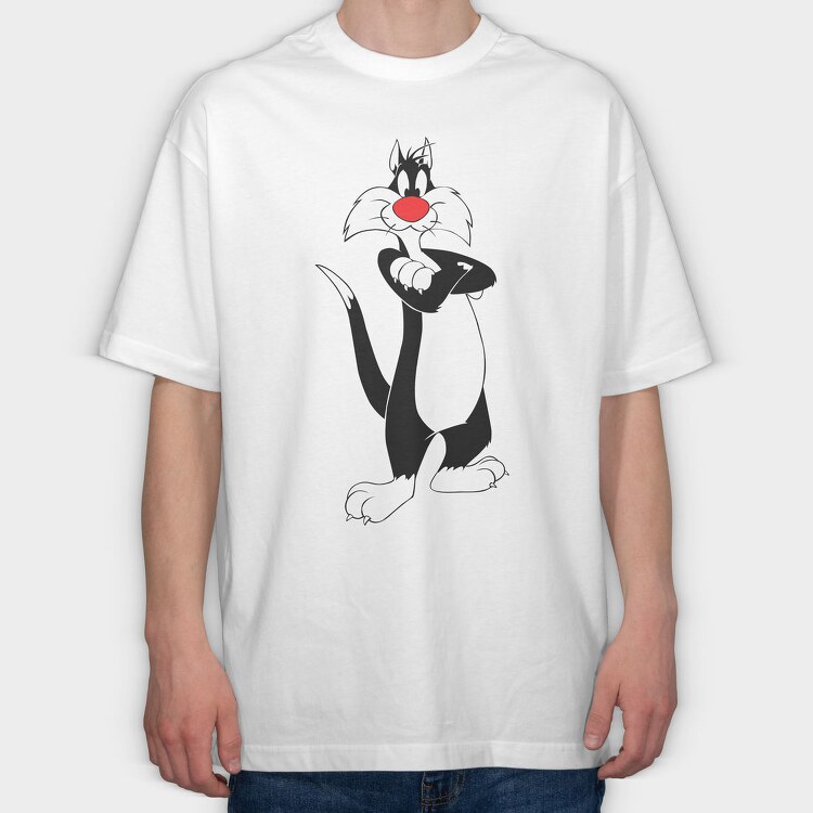 Cartoon Retro Silvestre 5, Tricou Oversize Barbati (Unisex)