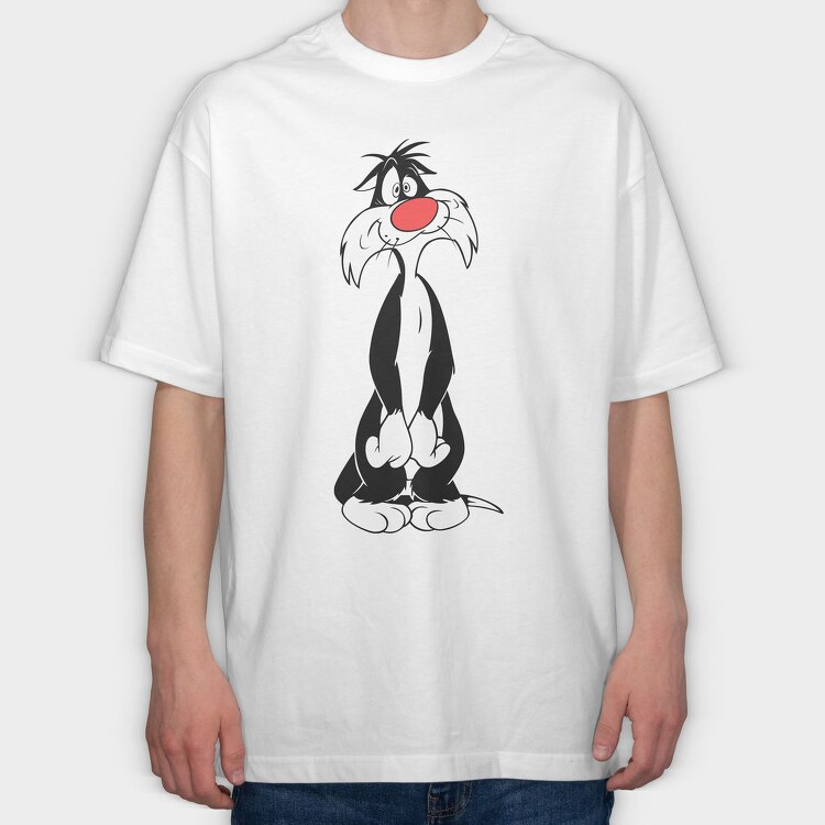 Cartoon Retro Silvestre 4, Tricou Oversize Barbati (Unisex)