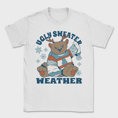 Ugly Sweater Weather Christmas Bear Mug, Tricou Barbati (Unisex)
