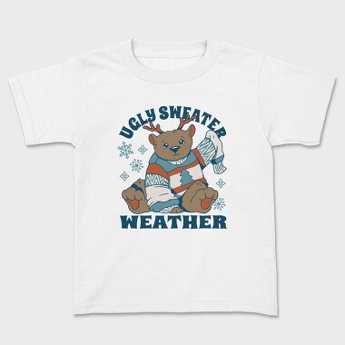 Ugly Sweater Weather Christmas Bear Mug, Tricou Copii