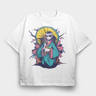 Umbrella Anime Girl, Tricou Oversize Barbati (Unisex)