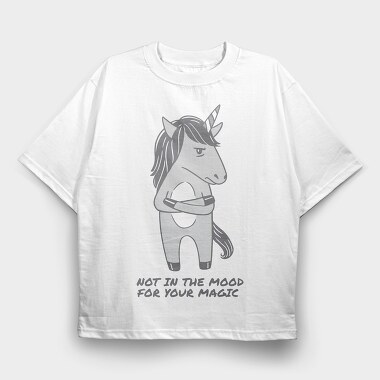 Unicorn Angry Mood, Tricou Oversize Barbati (Unisex)