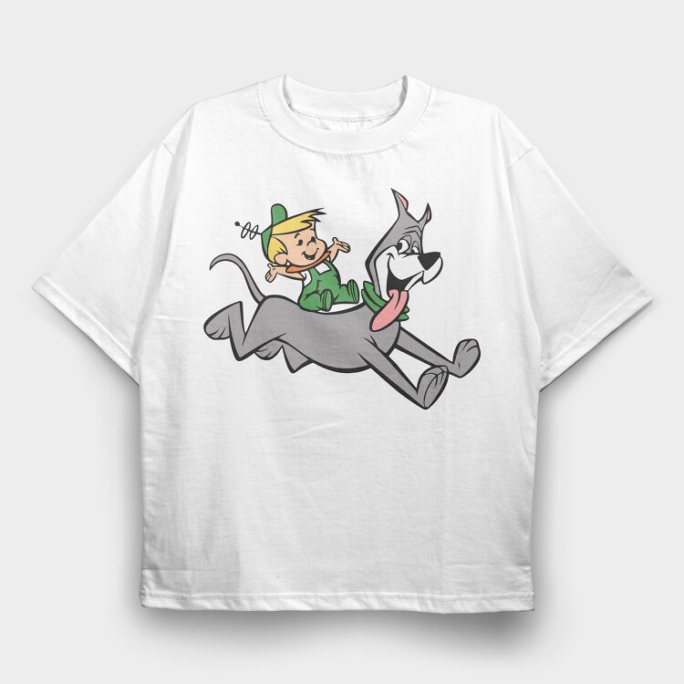 Cartoon Retro the Jetsons 2, Tricou Oversize Barbati (Unisex)