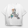 Cartoon Retro the Jetsons 1, Tricou Oversize Barbati (Unisex)