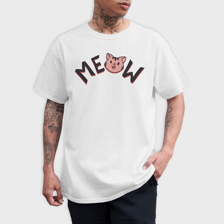 Meow Cute Cat, Tricou Barbati (Unisex)